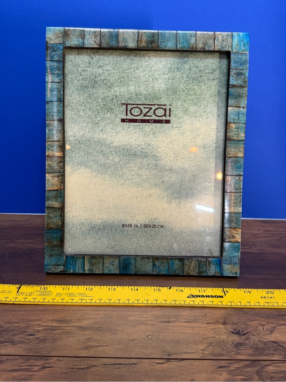 Tozai Home handmade in India Turquoise Wood-Style Picture Frame